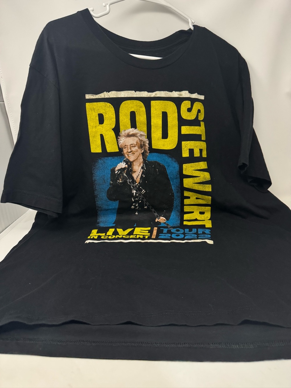 Rod Stewart  2022Black Graphic Band Tour T-Shirt - Live in Concert SZ 2XL preown